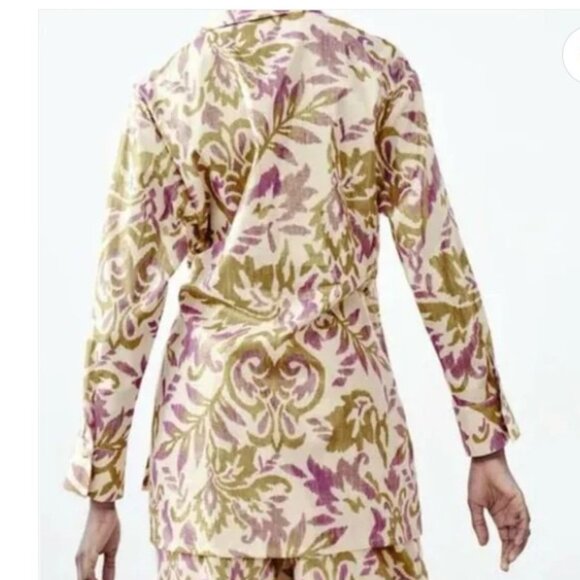 🧥Zara NWT Beige Print Jacket, L - Picture 2 of 5